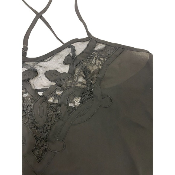 Vintage Victoria's Secret Lace Cami Top Black Sheer Sleeveless‎ Tank Top Large - Picture 8 of 14